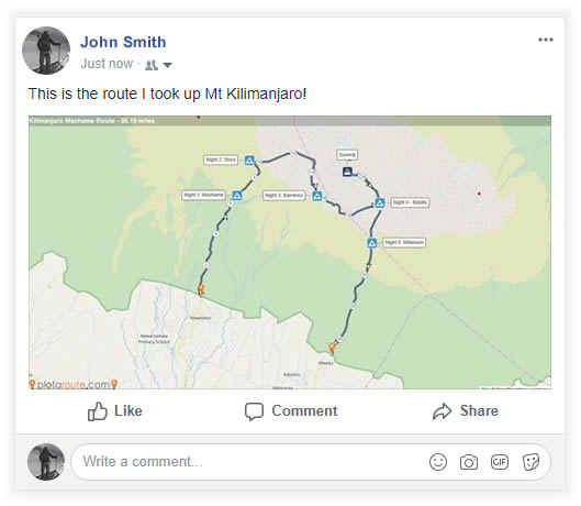 Route map shared on Facebook